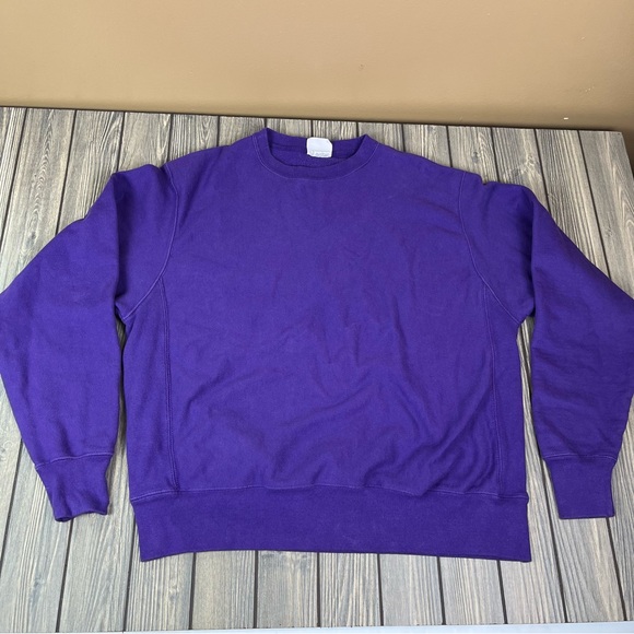 Vintage Champion Reverse Weave Crewneck Sweatshirt Purple Sz Large - Picture 5 of 12